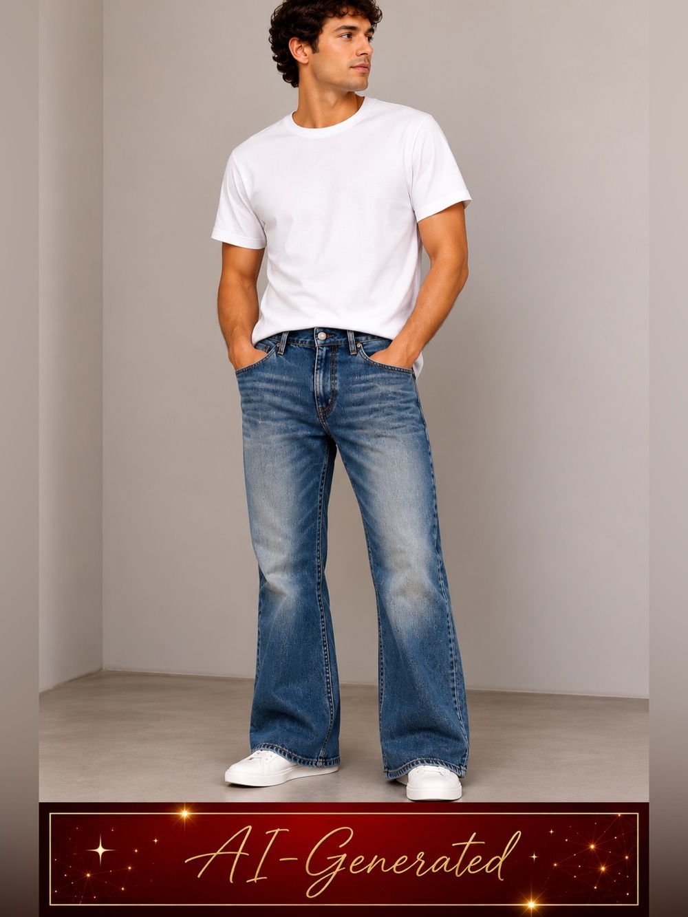 Silver Jeans Men's Bootcut Jeans - Blue Distressed hem Tina
